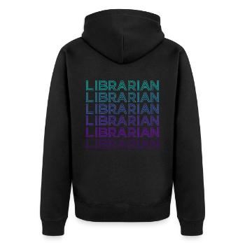 Bibliothécaire Rétro - Veste à capuche bio Premium Unisexe - noir - Dos - Nico (187cm)