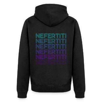Nofretete Ägyptische Königin Altes Ägypten Retro - Unisex Premium Bio Zip Hoodie - Schwarz - Hinten - Nico (187cm)
