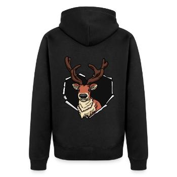 Reindeer Crack Torn Hole Heart Reindeer Face - Veste à capuche bio Premium Unisexe - noir - Dos - Nico (187cm)