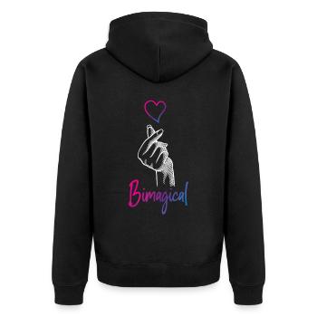 Bisexuel Bi Pride Flag Jeu de mots - Veste à capuche bio Premium Unisexe - noir - Dos - Nico (187cm)
