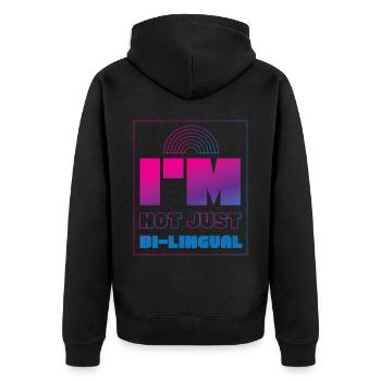 Bisexuel Bi Pride Flag Jeu de mots Je ne suis pas - Veste à capuche bio Premium Unisexe - noir - Dos - Nico (187cm)
