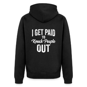 Anästhesist Arzt Mediziner Shirt - Unisex Premium Bio Zip Hoodie - Schwarz - Hinten - Nico (187cm)