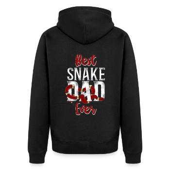 Snake Serpent Dad Father Vintage - Unisex Premium Organic Zip Hoodie - black - Back - Nico (187cm)