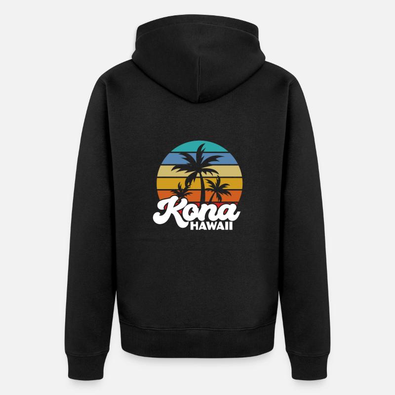 Hawaii - Unisex Premium Bio Zip Hoodie - Schwarz