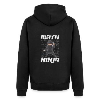 Mathematics - Unisex Premium Organic Zip Hoodie - black - Back - Nico (187cm)