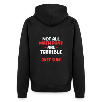 Mathematics - Unisex Premium Organic Zip Hoodie - black - Back - Nico (187cm)