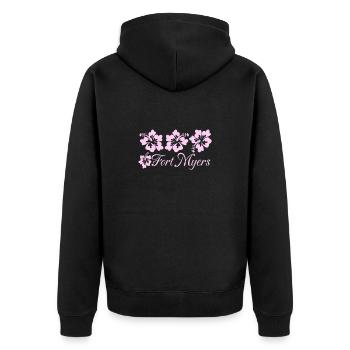 Florida - Unisex Premium Bio Zip Hoodie - Schwarz - Hinten - Nico (187cm)