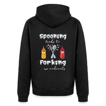 Restaurant Koch Wortwitz Cuisine Pun Couverts - Veste à capuche bio Premium Unisexe - noir - Dos - Nico (187cm)