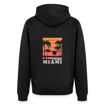 Miami - Veste à capuche bio Premium Unisexe - noir - Dos - Nico (187cm)