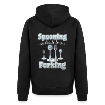 Wortwitz Cook Couverts Cuisine Restaurant Jeu de mots - Veste à capuche bio Premium Unisexe - noir - Dos - Nico (187cm)