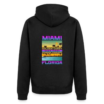 Miami - Veste à capuche bio Premium Unisexe - noir - Dos - Nico (187cm)