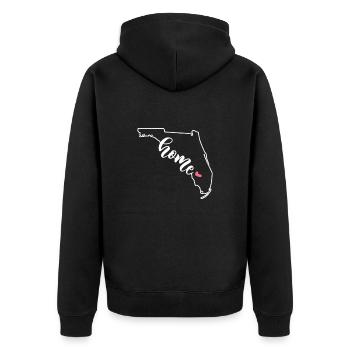 Florida - Unisex Premium Bio Zip Hoodie - Schwarz - Hinten - Nico (187cm)
