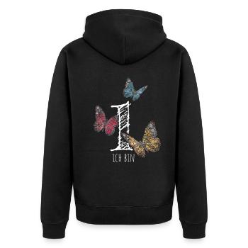 Erster Geburtstag 1. Geburtstagshirt - Unisex Premium Bio Zip Hoodie - Schwarz - Hinten - Nico (187cm)