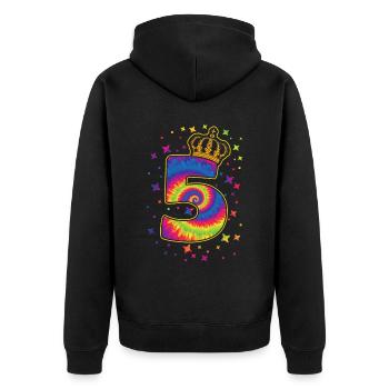 Tie-dye 5. Geburtstagsfeier 5 Jahre Alter - Unisex Premium Bio Zip Hoodie - Schwarz - Hinten - Nico (187cm)
