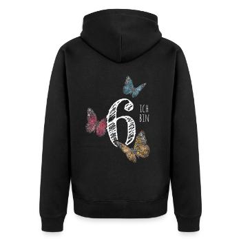 Sechster Geburtstag 6. Geburtstagshirt - Unisex Premium Bio Zip Hoodie - Schwarz - Hinten - Nico (187cm)
