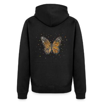 Schmetterling Schmetterlinge Garten - Unisex Premium Bio Zip Hoodie - Schwarz - Hinten - Nico (187cm)