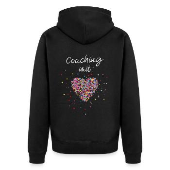 Coaching Mit Herz Mentorin Mentoring - Unisex Premium Bio Zip Hoodie - Schwarz - Hinten - Nico (187cm)
