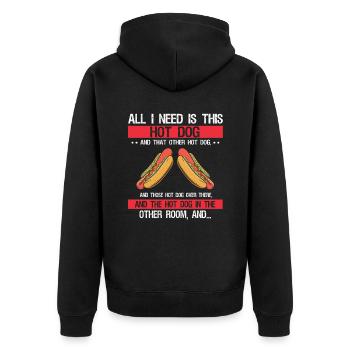 Jour et nuit Hot Dog Food Cadeau FastFood - Veste à capuche bio Premium Unisexe - noir - Dos - Nico (187cm)