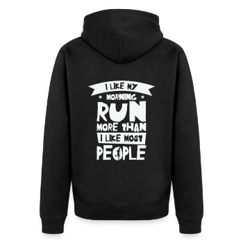 Jogger Runner Marathon Jogging Ski de fond - Veste à capuche bio Premium Unisexe - noir - Dos - Nico (187cm)