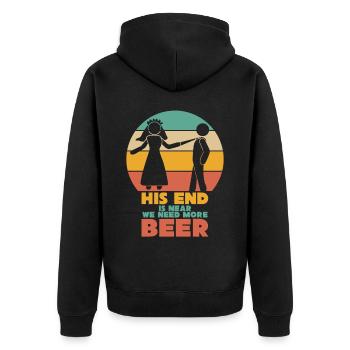 Junggesellenabschied Bachelor Party Beer - Unisex Premium Organic Zip Hoodie - black - Back - Nico (187cm)