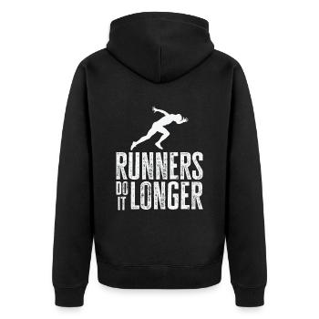 Jogger Runner Marathon Jogging Ski de fond - Veste à capuche bio Premium Unisexe - noir - Dos - Nico (187cm)