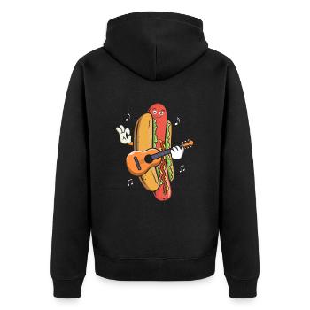 Guitariste Guitare Hot Dog Musicien Guitare Hotdog - Veste à capuche bio Premium Unisexe - noir - Dos - Nico (187cm)