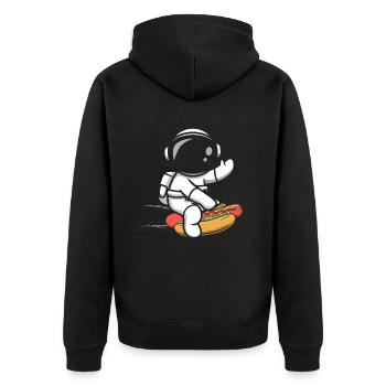 Hot Dog Fast Food Astronaute Astronomie - Veste à capuche bio Premium Unisexe - noir - Dos - Nico (187cm)