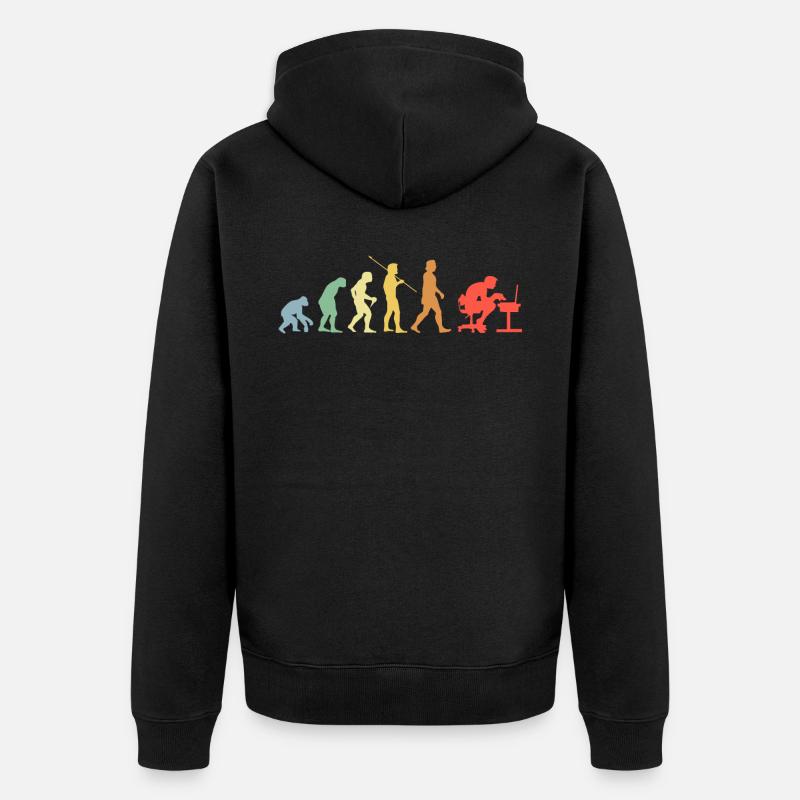 Zocken Evolution Retro Gaming Gamer - Unisex Premium Bio Zip Hoodie - Schwarz