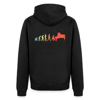 Piano Evolution Retro Piano à queue Pianiste - Veste à capuche bio Premium Unisexe - noir - Dos - Nico (187cm)