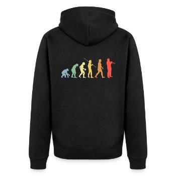 Trumpet Evolution Retro Music Trumpet Player - Unisex Premium Organic Zip Hoodie - black - Back - Nico (187cm)