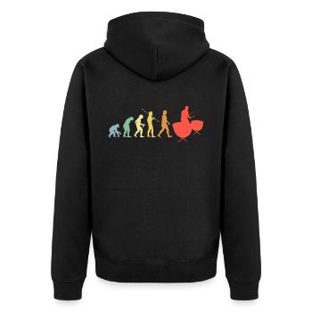 Batterie Evolution Retro Music Batteur - Veste à capuche bio Premium Unisexe - noir - Dos - Nico (187cm)