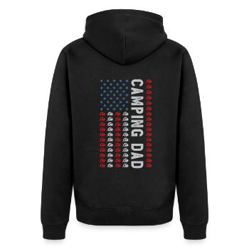 Camping Papa juillet 4 juillet caravane rv cadeau de fête des pères - Veste à capuche bio Premium Unisexe - noir - Dos - Nico (187cm)