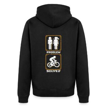 Funny cyclist - Unisex Premium Organic Zip Hoodie - black - Back - Nico (187cm)