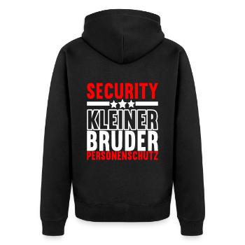 Bruder Geburtstag - Unisex Premium Bio Zip Hoodie - Schwarz - Hinten - Nico (187cm)