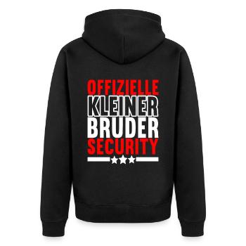 Bruder Geburtstag - Unisex Premium Bio Zip Hoodie - Schwarz - Hinten - Nico (187cm)