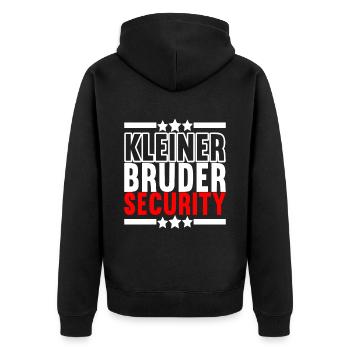Bruder Geburtstag - Unisex Premium Bio Zip Hoodie - Schwarz - Hinten - Nico (187cm)