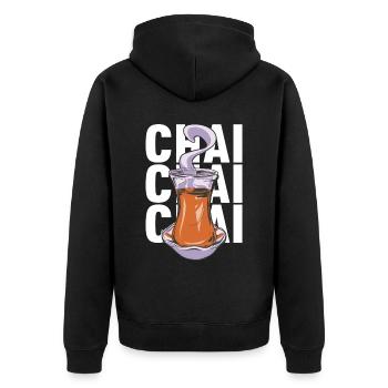 Türkei Türkisch - Unisex Premium Bio Zip Hoodie - Schwarz - Hinten - Nico (187cm)