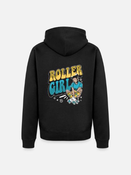 Roller Skates Running Roller Skates - Unisex Premium Organic Zip Hoodie - black