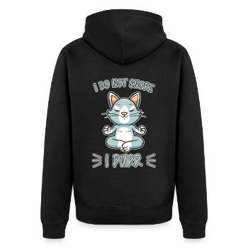 Ronron ronflement Drôle Dire Cadeau de chat - Veste à capuche bio Premium Unisexe - noir - Dos - Nico (187cm)