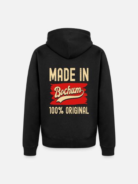 Bochum - Unisex Premium Bio Zip Hoodie - Schwarz