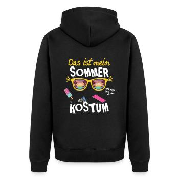 Das ist mein Sommer Kostüm Sommerurlaub Ferien - Unisex Premium Bio Zip Hoodie - Schwarz - Hinten - Nico (187cm)