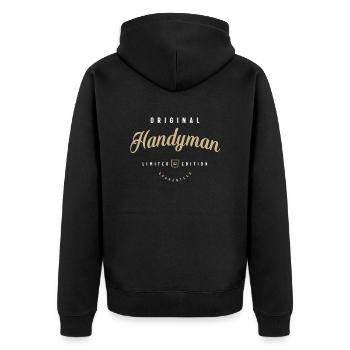 Handyman Funny Job Title Profession Birthday - Unisex Premium Organic Zip Hoodie - black - Back - Nico (187cm)