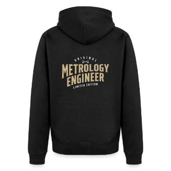 Messtechniker Lustige Berufsbezeichnung Beruf - Unisex Premium Bio Zip Hoodie - Schwarz - Hinten - Nico (187cm)