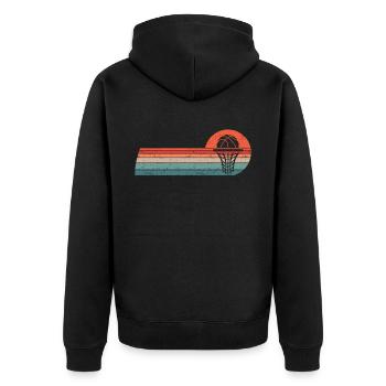 Basketballspieler Basketball Bälle Basketball - Unisex Premium Bio Zip Hoodie - Schwarz - Hinten - Nico (187cm)