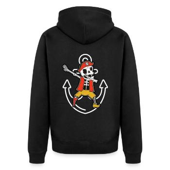 Children Schoolchild Back to school Pirate Captain - Unisex Premium Organic Zip Hoodie - black - Back - Nico (187cm)