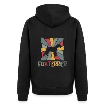 Fox Terrier Vintage Rétro - Veste à capuche bio Premium Unisexe - noir - Dos - Nico (187cm)