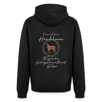 Das ist Bayrischer Gebirgsschweißhund Glitzer - Unisex Premium Bio Zip Hoodie - Schwarz - Hinten - Nico (187cm)