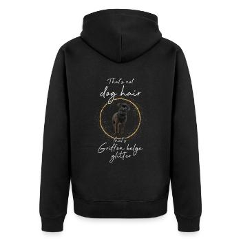That's not dog hair that's Griffon Belge glitter - Unisex Premium Organic Zip Hoodie - black - Back - Nico (187cm)