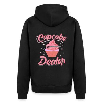 Cupcake design for pastry chef | Cupcake Dealer - Unisex Premium Organic Zip Hoodie - black - Back - Nico (187cm)