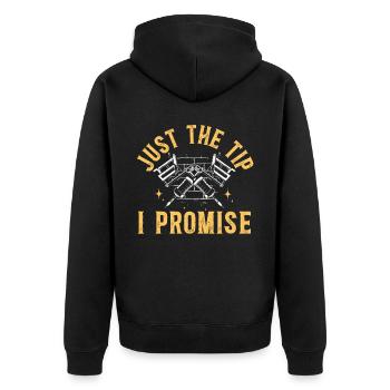 Just The Tip I Promise Tattoo Tattooing Ink Junkie - Unisex Premium Organic Zip Hoodie - black - Back - Nico (187cm)
